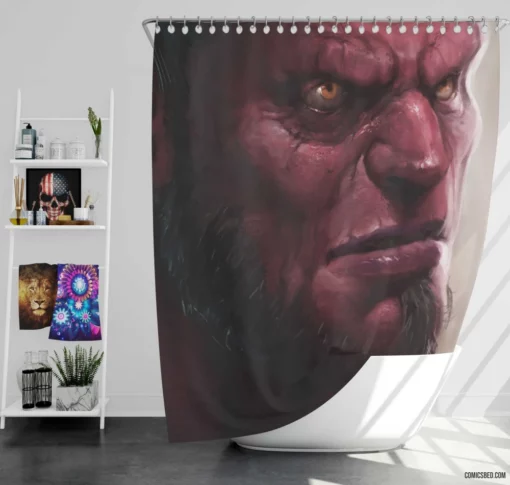 Hellboy Dark Horse Demon Antihero Comic Shower Curtain