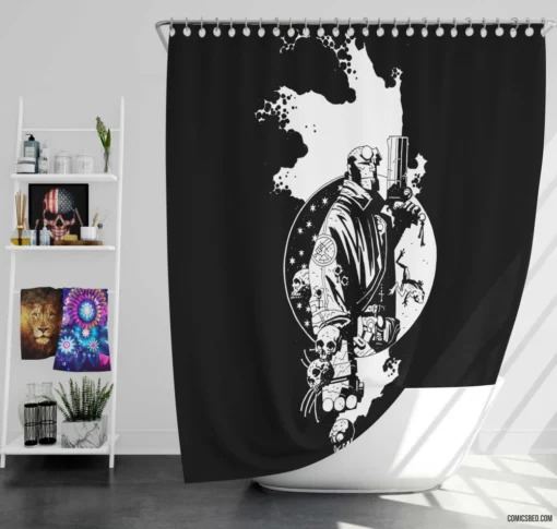 Hellboy Dark Horse Enigma Comic Shower Curtain