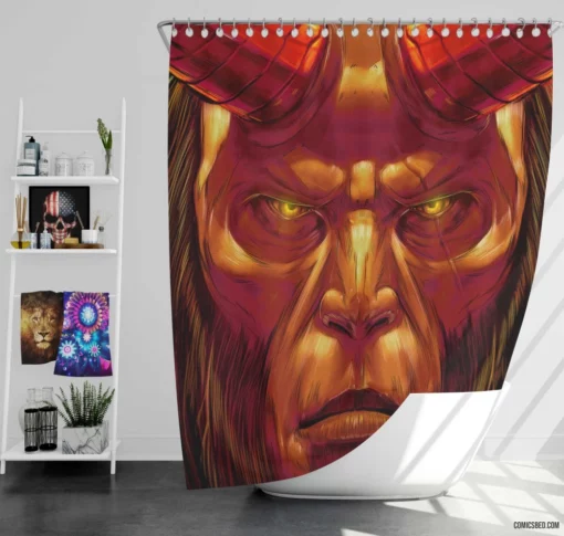 Hellboy Dark Horse Heroic Champion Comic Shower Curtain