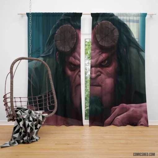 Hellboy Dark Horse Heroic Demigod Comic Curtain