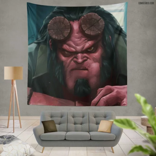 Hellboy Dark Horse Heroic Demigod Comic Wall Tapestry