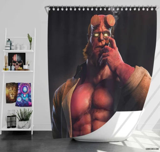 Hellboy Dark Horse Heroic Icon Comic Shower Curtain