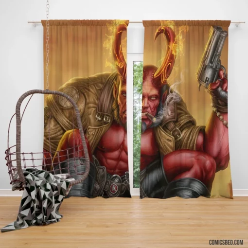 Hellboy Dark Horse Paranormal Hero Comic Curtain