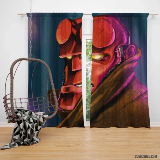 Hellboy Dark Horse Supernatural Warrior Comic Curtain