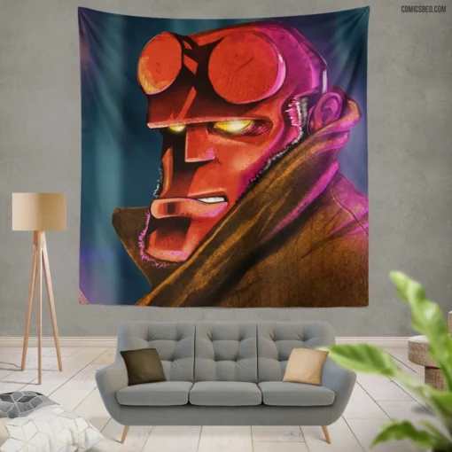 Hellboy Dark Horse Supernatural Warrior Comic Wall Tapestry