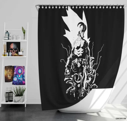 Hellboy Dark Mysteries Revealed Comic Shower Curtain