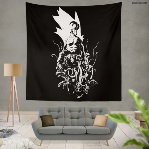 Hellboy Dark Mysteries Revealed Comic Wall Tapestry