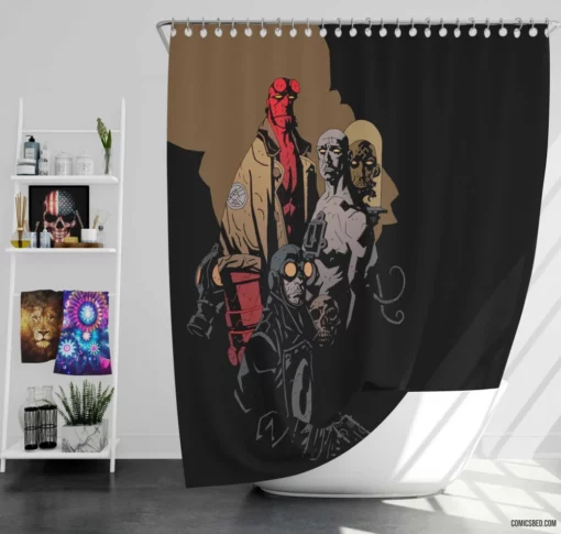 Hellboy Dark Secrets Unveiled Comic Shower Curtain