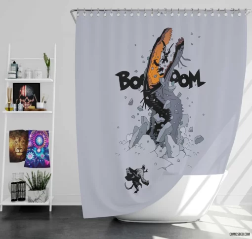 Hellboy Dark World Explorer Comic Shower Curtain