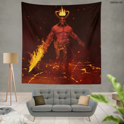 Hellboy Demon Dark Horse Avenger Comic Wall Tapestry