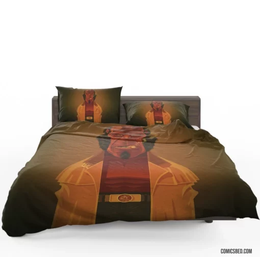 Hellboy Minimalist Dark Hero Comic Bedding Set