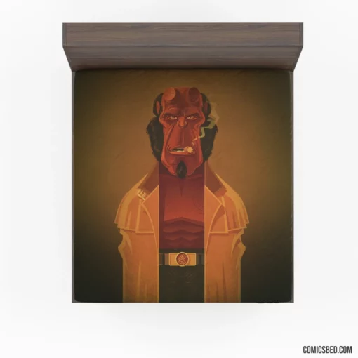 Hellboy Minimalist Dark Hero Comic Fitted Sheet 1