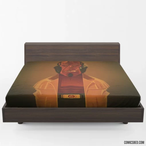 Hellboy Minimalist Dark Hero Comic Fitted Sheet