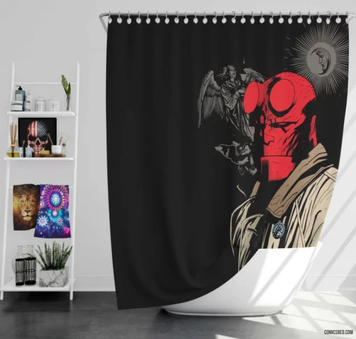 Hellboy Mysterious Dark Quest Comic Shower Curtain