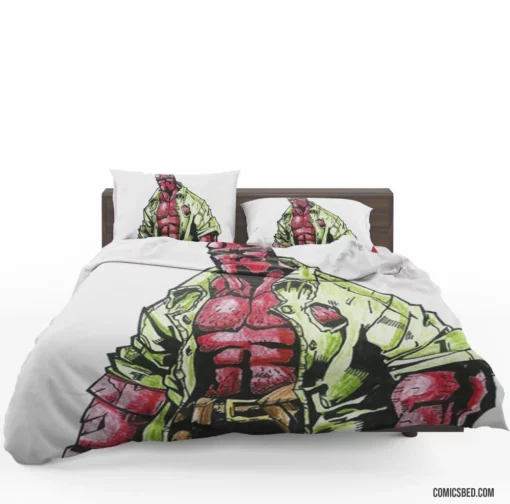 Hellboy Unconventional Hero Comic Bedding Set