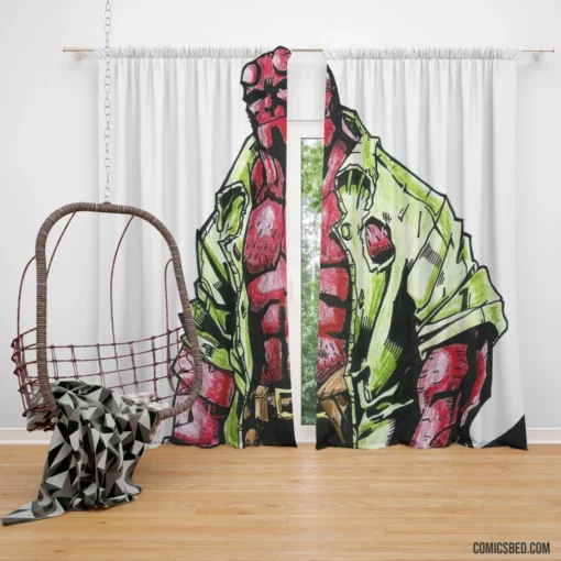 Hellboy Unconventional Hero Comic Curtain