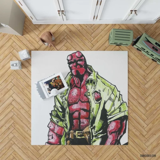 Hellboy Unconventional Hero Comic Rug