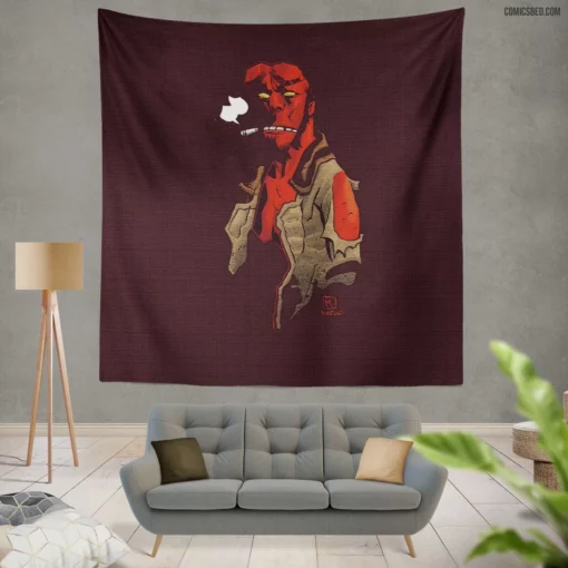 Hellboy Unleashed Dark Enigma Comic Wall Tapestry