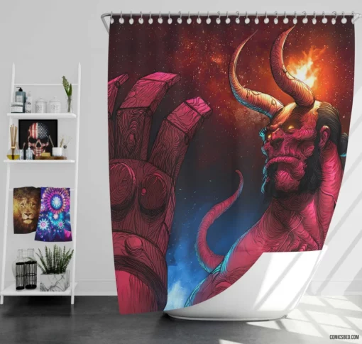 Hellboy Unleashed Dark Horse Legendary Antihero Comic Shower Curtain