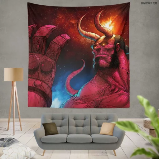 Hellboy Unleashed Dark Horse Legendary Antihero Comic Wall Tapestry