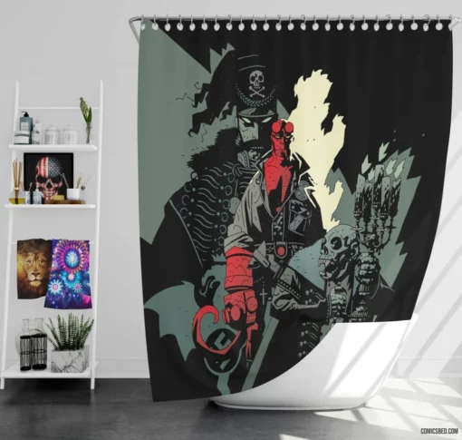 Hellboy Unveiling the Unknown Comic Shower Curtain