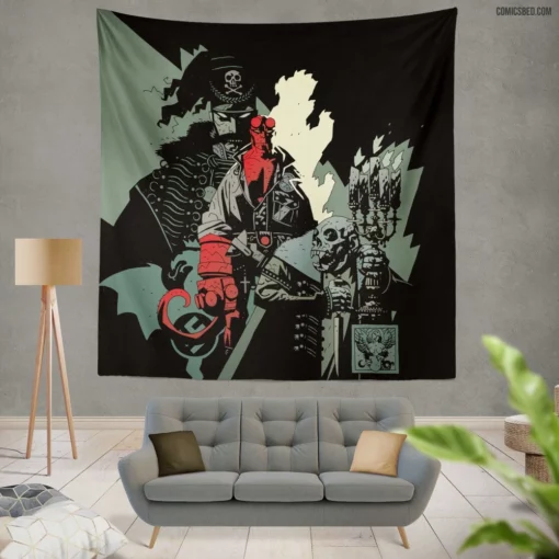 Hellboy Unveiling the Unknown Comic Wall Tapestry