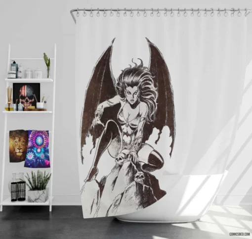 Hellina Seductive Supernatural Comic Shower Curtain