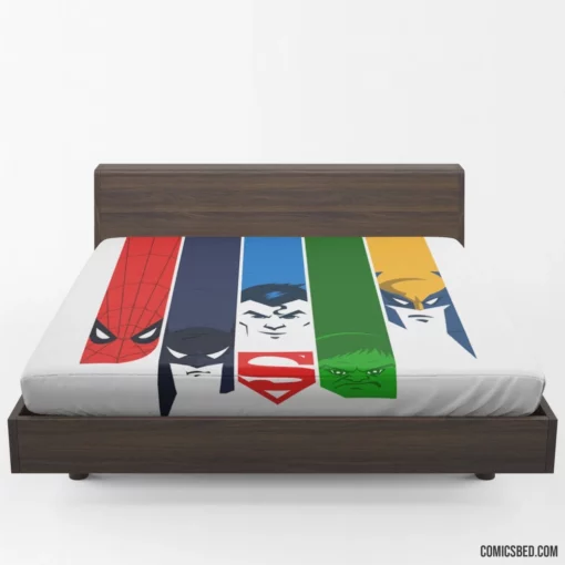 Heroes Collide Epic Comics Showdown Fitted Sheet