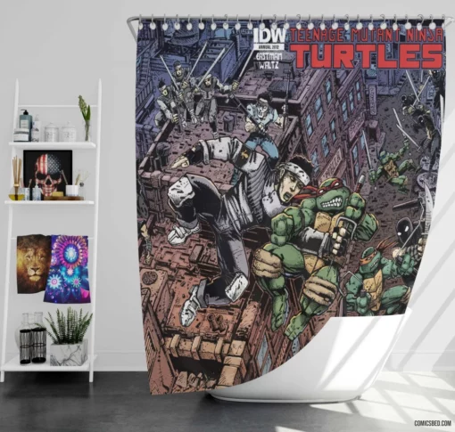 Heroes in a Half-Shell TMNT Adventures Comic Shower Curtain