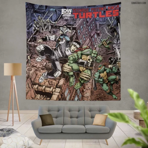 Heroes in a Half-Shell TMNT Adventures Comic Wall Tapestry