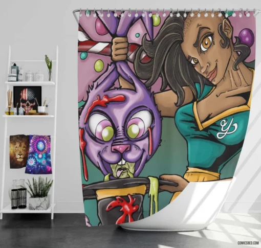 High Fructose Zombies Undead Tale Comic Shower Curtain