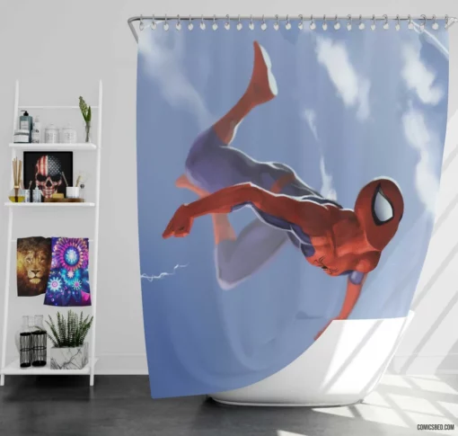 Homecoming Hero Spider-Man Return Comic Shower Curtain