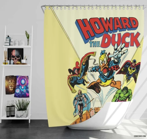 Howard the Duck Marvel Valkyrie Hero Comic Shower Curtain