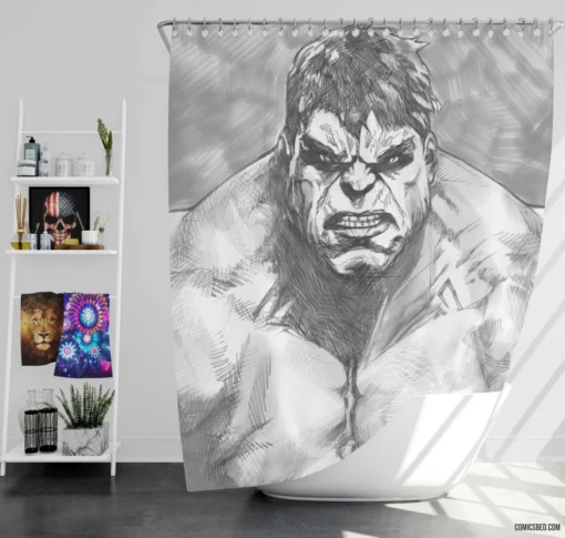 Hulk Boundless Power Comic Shower Curtain