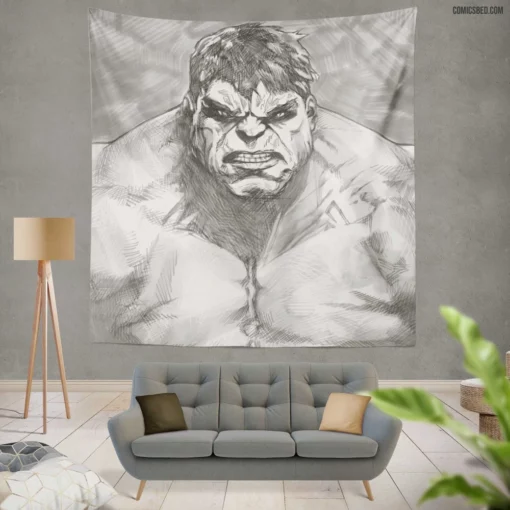 Hulk Boundless Power Comic Wall Tapestry