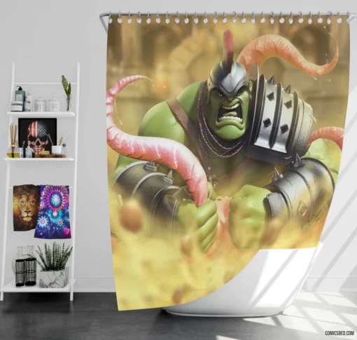 Hulk Bruce Banner Marvel Behemoth Comic Shower Curtain