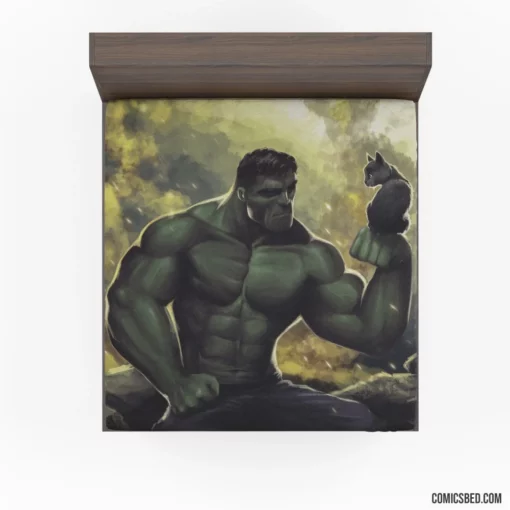 Hulk Cat Marvel Ferocious Beast Comic Fitted Sheet 1