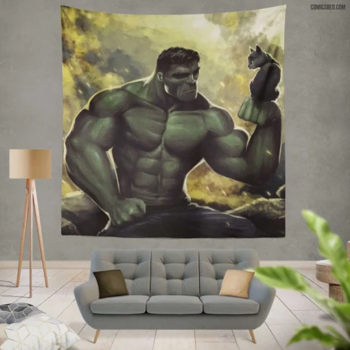 Hulk Cat Marvel Ferocious Beast Comic Wall Tapestry