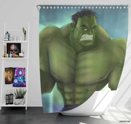 Hulk Chronicles Marvel Raging Goliath Comic Shower Curtain