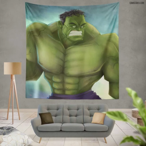 Hulk Chronicles Marvel Raging Goliath Comic Wall Tapestry