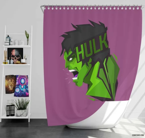 Hulk Gamma-Powered Behemoth Comic Shower Curtain