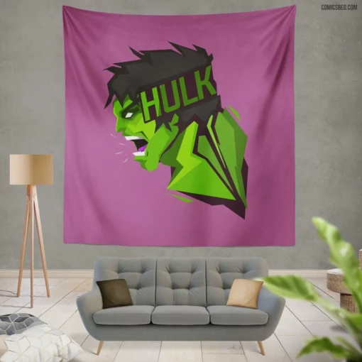 Hulk Gamma-Powered Behemoth Comic Wall Tapestry