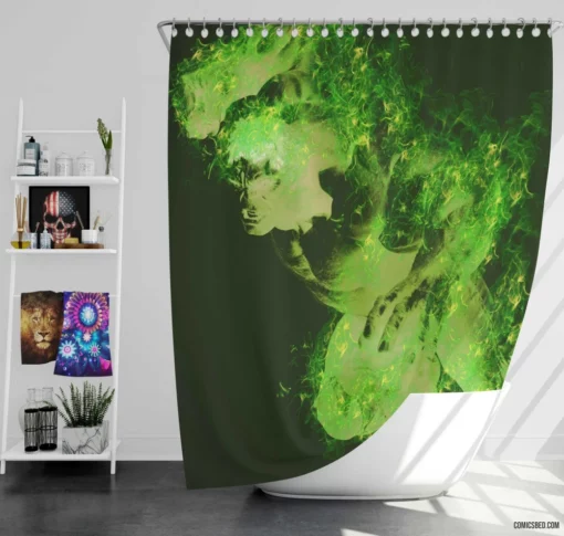 Hulk Green Rage Comic Shower Curtain