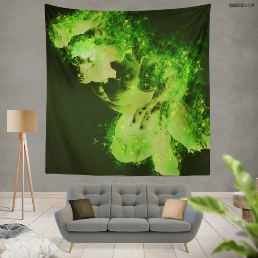 Hulk Green Rage Comic Wall Tapestry