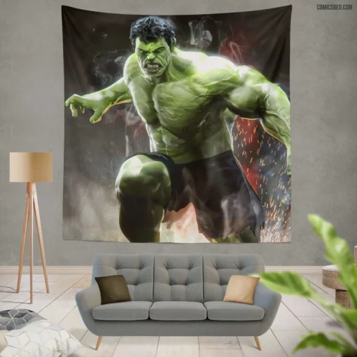 Hulk Marvel Colossal Hero Comic Wall Tapestry