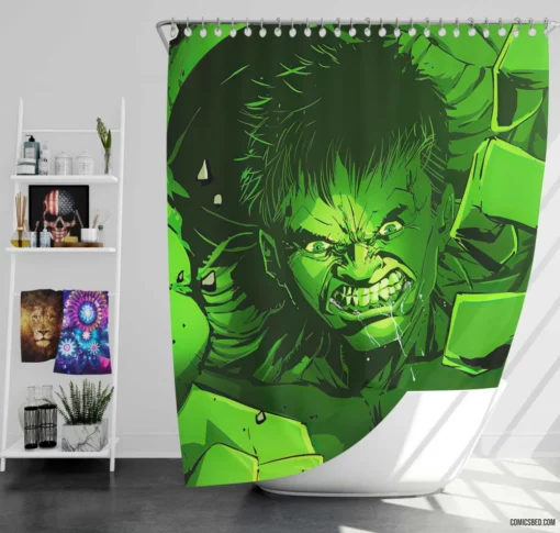 Hulk Marvel Gamma Goliath Comic Shower Curtain