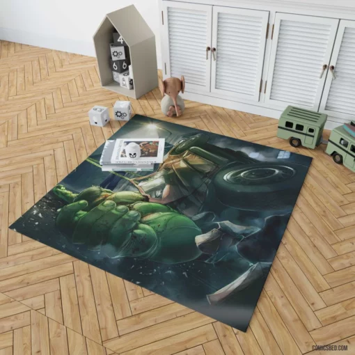 Hulk Marvel Gamma-Powered Hero Comic Rug 1