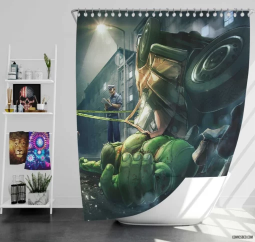 Hulk Marvel Gamma-Powered Hero Comic Shower Curtain