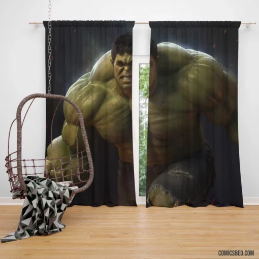 Hulk Marvel Green Powerhouse Comic Curtain