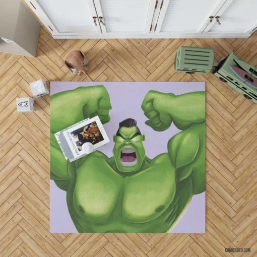 Hulk Marvel Incredible Green Hero Comic Rug